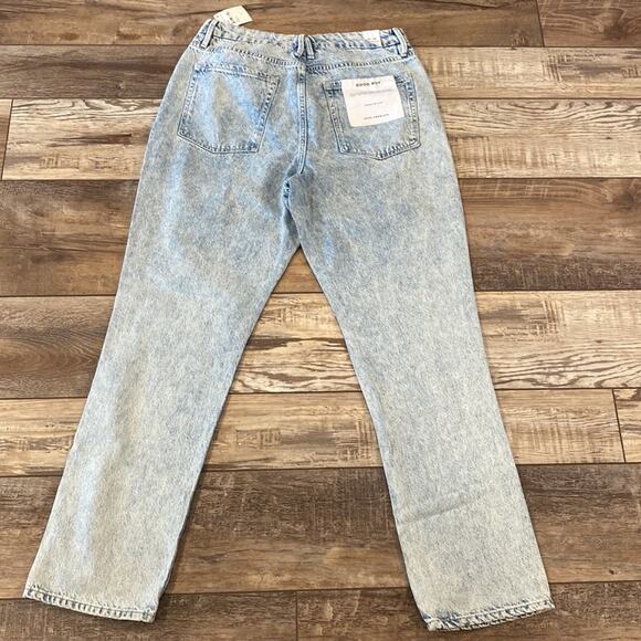 NWT GOOD AMERICAN Good Boy Acid Wash Relaxed Fit Jeans 14/32 - Picture 8 of 11